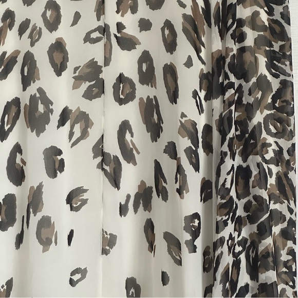 Talbots Womens Leopard Animal Print Chiffon Midi Skirt Sz 12 Career Corpcore - Picture 2 of 10